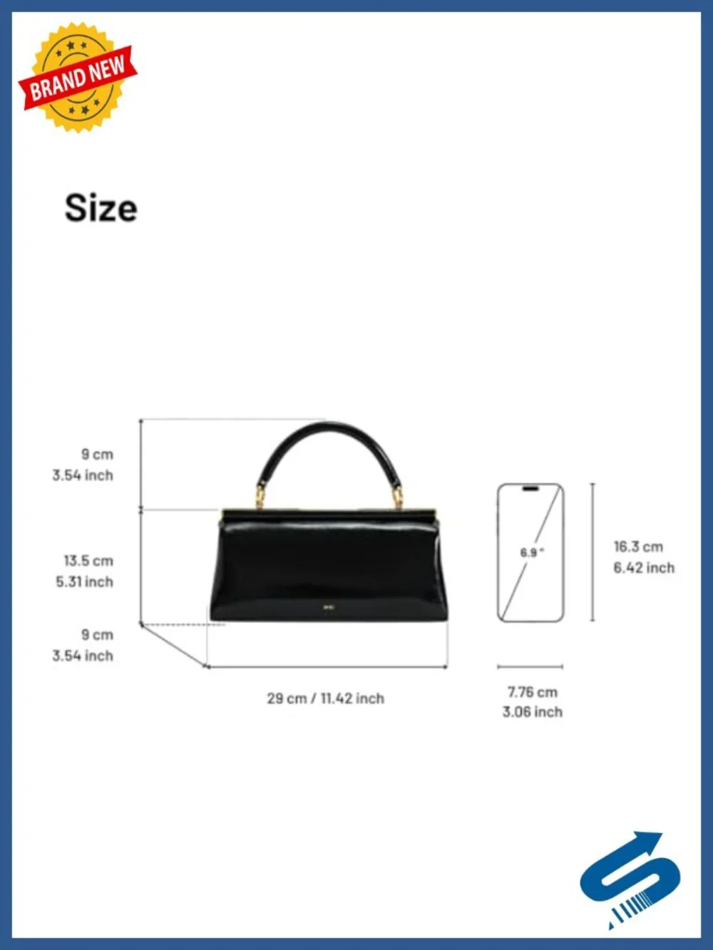 Vegan Leather Top Handle Satchel Bag Handbag Gold Hardware Shoulder Strap